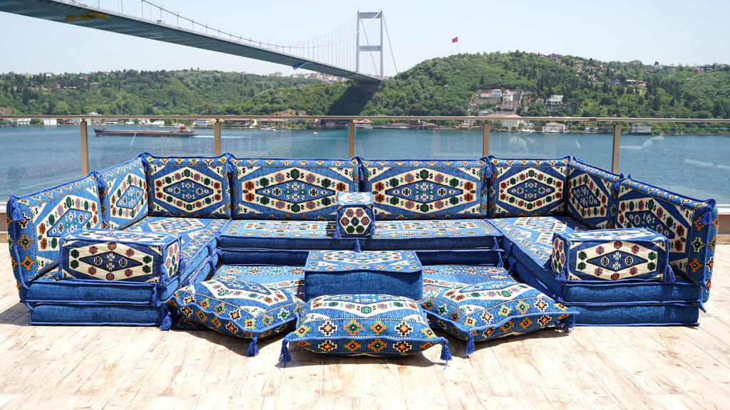 8'' Thickness U Sofa Set Moroccan Sofa, Arabic Majlis, Turkish Seating Pillows