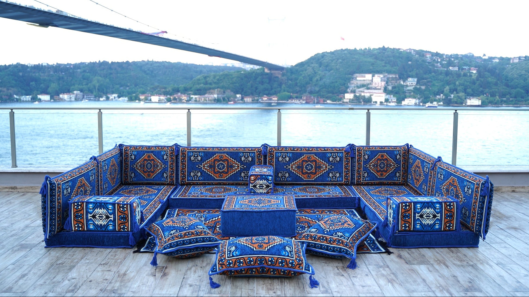 Arabicsofa Cozy U-Shaped Arabic Sofa Set With Floor Cushions & India | Ubuy