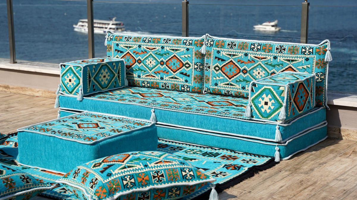 8'' Thickness Sofa Set, Arabic Floor Couch, Reading Loveseats, 8" Thic Arabic Sofa