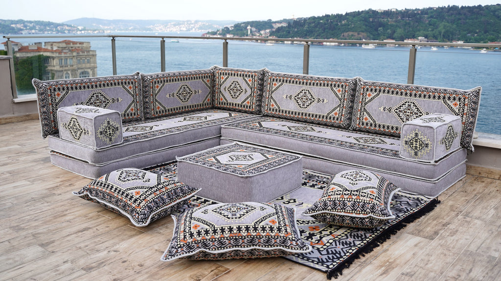 8'' Thickness L Sofa Set, Floor Couch, Sectional Sofas, Arabic Majlis, Turkish Rug, Couch Covers