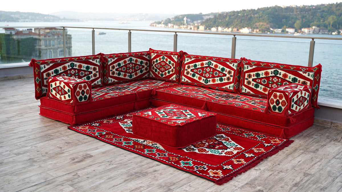 8'' Thickness L Sofa Set, Arabic Floor Sofa Seating, Arabic Jalsa,Trad