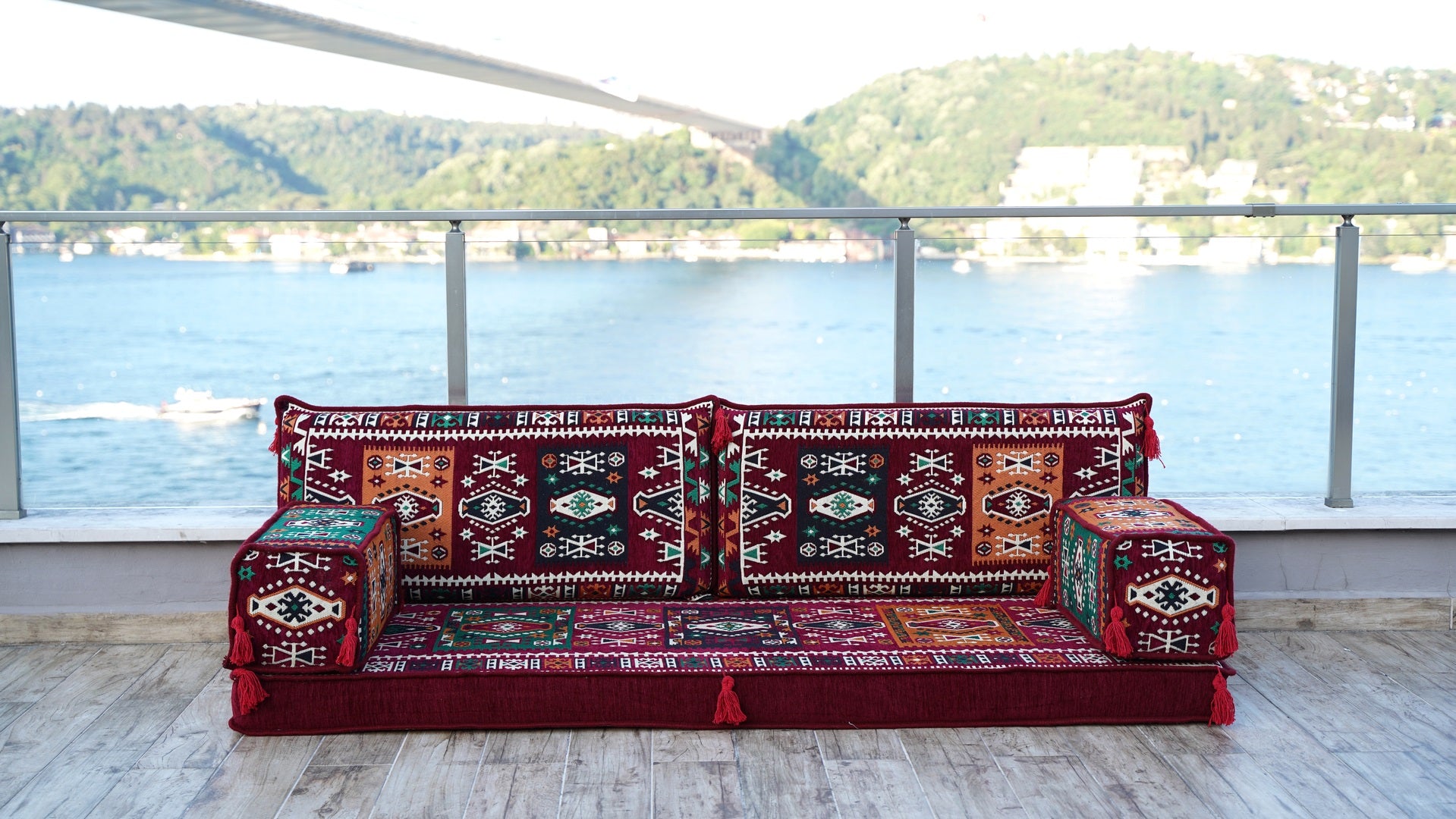 4'' Dicke Maroon Sofa-Sitzgarnitur, Arabisches Sofa-Set, Einzelsessel-Sets, Orientalische Bodensitzgelegenheiten, Wohnzimmersofa, Sofa-Schutzhüllen