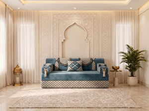 Middle Eastern Majlis Sofa – U Shaped Floor Couch – L Shaped Sectional Set – Single Floor Seating – Handmade Arabic Oriental
