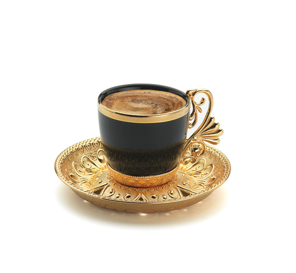 Lal Black – Gold Color Luxury Turkish Coffee Set