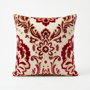 Faded Rose Heirloom: Antique Vintage Lumbar Pillow Cover – Cream Rose Bouquet Aubusson – Gold Fringe – Victorian Throw Pillow