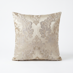 Cottage Rose Bouquet: Vintage Aubusson Lumbar Pillow Cover – Floral Tapestry Cushion – Gold Fringe – English Cottage Throw Pillow