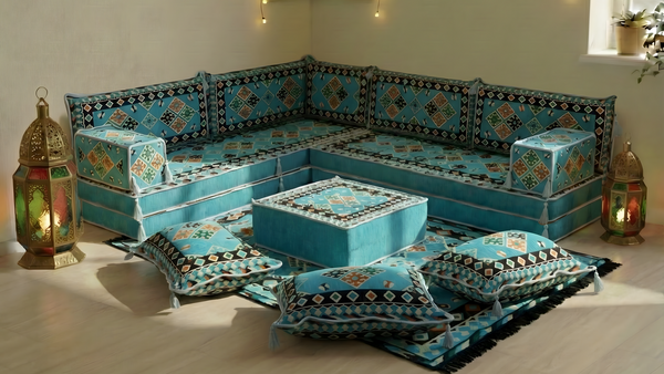 أريكة رمادية مفردة، أريكة عربية، أريكة تراس مع أريكة عثمانية وسجادة، سجادة تركية، أريكة سرير، أريكة أرضية، أريكة تأمل، أثاث غرفة المعيشة