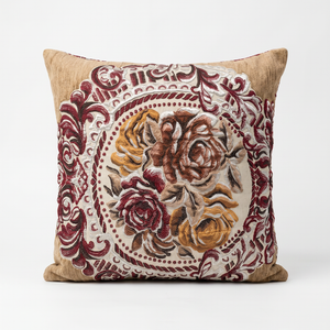 Pastel Versailles Spring: Antique Rococo Lumbar Pillow Cover – Bird Floral Tapestry Cushion – Gold Fringe – Parisian Throw Pillow
