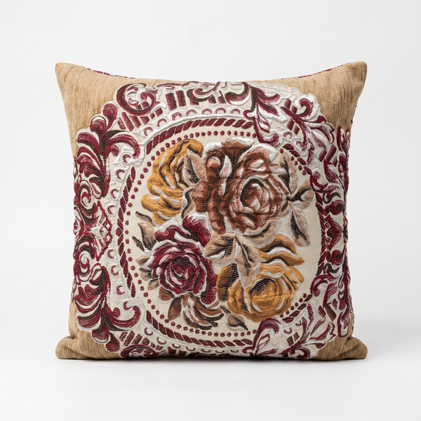 Pastel Versailles Spring: Antique Rococo Lumbar Pillow Cover – Bird Floral Tapestry Cushion – Gold Fringe – Parisian Throw Pillow