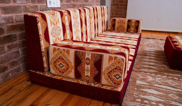 U Shaped Premium Diwan Sofa Sets, Floor Cushions, Oriental Arabic Seating Floor Sofa, Arabic Majlis