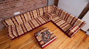 U Shaped Premium Diwan Sofa Sets, Floor Cushions, Oriental Arabic Seating Floor Sofa, Arabic Majlis