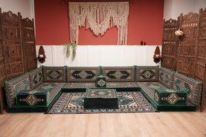 U Shaped Arabic Floor Cushions, Moroccan Sofas, Sectional Sofas, Arabic Seating Sofa, Floor Couches, Arabic Style Sofa
