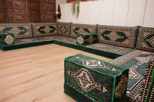 U Shaped Arabic Floor Cushions, Moroccan Sofas, Sectional Sofas, Arabic Seating Sofa, Floor Couches, Arabic Style Sofa