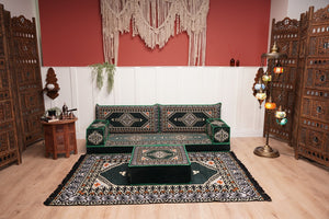 16'' Thickness Single Sofa with Ottoman Couch and Rug, Floor Cushions, Arabic Majlis Set, Boho Floor Seating, Ottoman Floor Cushion, Moroccan Sofas