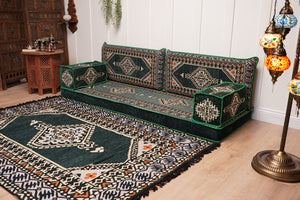 16'' Thickness Single Sofa with Ottoman Couch and Rug, Floor Cushions, Arabic Majlis Set, Boho Floor Seating, Ottoman Floor Cushion, Moroccan Sofas
