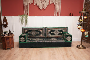 16'' Thickness Single Sofa with Ottoman Couch and Rug, Floor Cushions, Arabic Majlis Set, Boho Floor Seating, Ottoman Floor Cushion, Moroccan Sofas