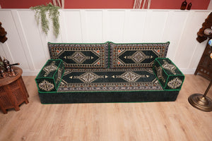 16'' Thickness Single Sofa with Ottoman Couch and Rug, Floor Cushions, Arabic Majlis Set, Boho Floor Seating, Ottoman Floor Cushion, Moroccan Sofas