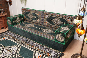 16'' Thickness Single Sofa with Ottoman Couch and Rug, Floor Cushions, Arabic Majlis Set, Boho Floor Seating, Ottoman Floor Cushion, Moroccan Sofas