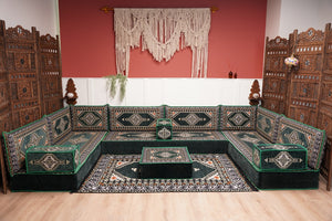 U Shaped Arabic Floor Cushions, Moroccan Sofas, Sectional Sofas, Arabic Seating Sofa, Floor Couches, Arabic Style Sofa