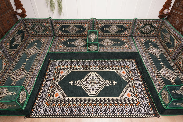 U Shaped Arabic Floor Cushions, Moroccan Sofas, Sectional Sofas, Arabic Seating Sofa, Floor Couches, Arabic Style Sofa