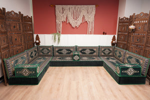 U Shaped Arabic Floor Cushions, Moroccan Sofas, Sectional Sofas, Arabic Seating Sofa, Floor Couches, Arabic Style Sofa
