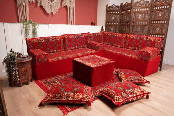 8'' Thickness L Sofa Set, Arabic Majlis, Sectional Sofas, Moroccan Livingroom Home Decor