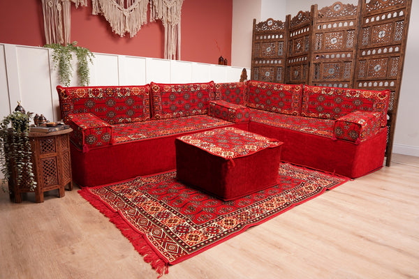 8'' Thickness L Sofa Set, Arabic Majlis, Sectional Sofas, Moroccan Livingroom Home Decor