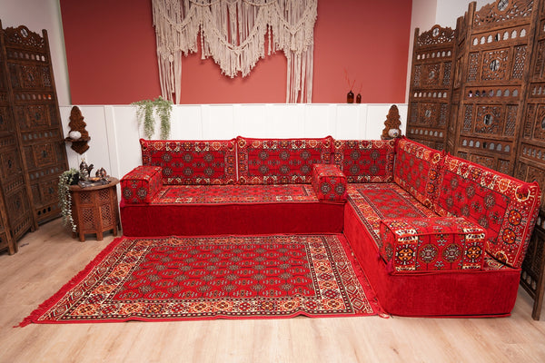 8'' Thickness L Sofa Set, Arabic Majlis, Sectional Sofas, Moroccan Livingroom Home Decor