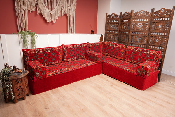 8'' Thickness L Sofa Set, Arabic Majlis, Sectional Sofas, Moroccan Livingroom Home Decor
