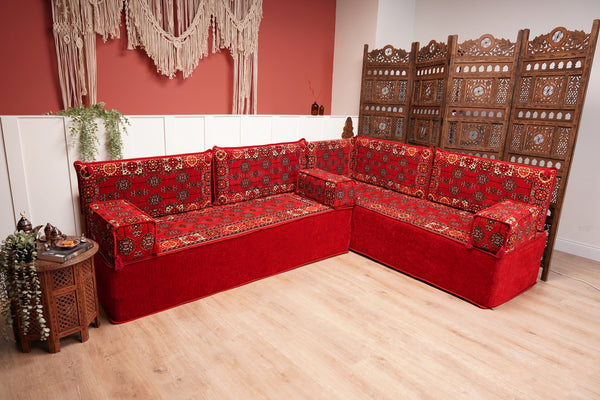8'' Thickness L Sofa Set, Arabic Majlis, Sectional Sofas, Moroccan Livingroom Home Decor