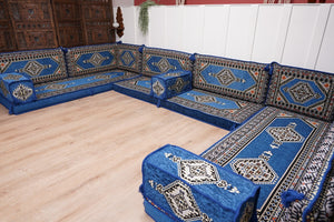 كنبة أرضية عربية، كنب عربي على شكل حرف U، وسائد أرضية، كنبة مجلس عربية، كنب عصري، وسائد مقاعد أرضية