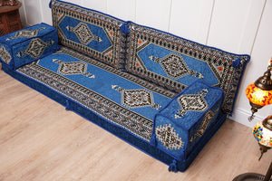 16'' Thickness Floor Cushions, Arabic Majlis Set, Single Sofa with Ottoman Couch and Rug, Bohemian Furniture, Sectional Sofa