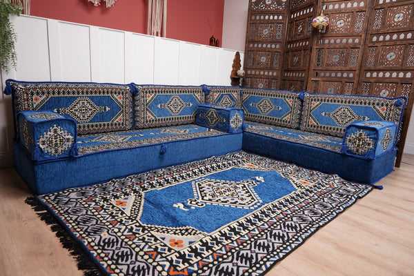 L Shaped Floor Couch, Arabic Sofa Seating, Floor Pillow, Corner Floor Cushions, Patio Furniture, Sectional Sofas, Arabic Jalsa