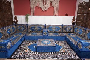 كنبة أرضية عربية، كنب عربي على شكل حرف U، وسائد أرضية، كنبة مجلس عربية، كنب عصري، وسائد مقاعد أرضية