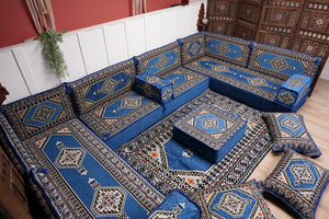 كنبة أرضية عربية، كنب عربي على شكل حرف U، وسائد أرضية، كنبة مجلس عربية، كنب عصري، وسائد مقاعد أرضية