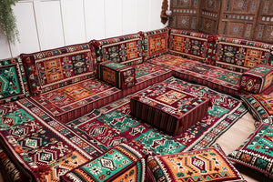 U Shaped Maroon Floor Cushions, Turkish Sofa, Modern Arabic Majlis Sofa, Floor Sofa Set, Ethnic Sofa, Arabic Jalsa, Moroccan Sofa