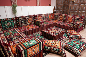 U Shaped Maroon Floor Cushions, Turkish Sofa, Modern Arabic Majlis Sofa, Floor Sofa Set, Ethnic Sofa, Arabic Jalsa, Moroccan Sofa