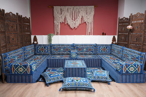 8'' Thickness U Sofa Set, Floor Seating Set, Arabic Sofa, Moroccan Sofa Seating Set