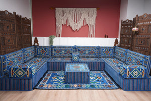 8'' Thickness U Sofa Set, Floor Seating Set, Arabic Sofa, Moroccan Sofa Seating Set