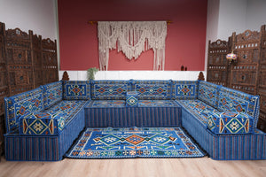 8'' Thickness U Sofa Set, Floor Seating Set, Arabic Sofa, Moroccan Sofa Seating Set