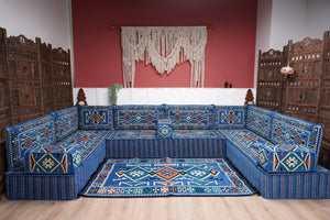 8'' Thickness U Sofa Set, Floor Seating Set, Arabic Sofa, Moroccan Sofa Seating Set