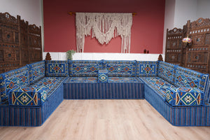 8'' Thickness U Sofa Set, Floor Seating Set, Arabic Sofa, Moroccan Sofa Seating Set