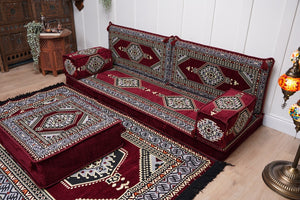 Sofa with Ottoman Couch and Rug, Bohemian Furniture, Arabic Majlis, Sectional Sofa, Turkish Rug Sofa, Moroccan Couch, Custom Made Sofa