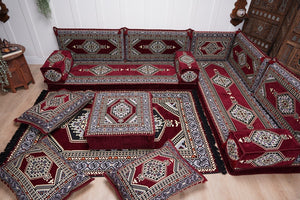 L Shaped Floor Couch, Sectional Sofa Set, Corner Floor Couch, Moroccan Home Decor, Floor Cushions, Bohemian Furniture, Arabic Sofa Set