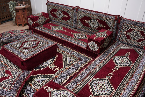 L Shaped Floor Couch, Sectional Sofa Set, Corner Floor Couch, Moroccan Home Decor, Floor Cushions, Bohemian Furniture, Arabic Sofa Set