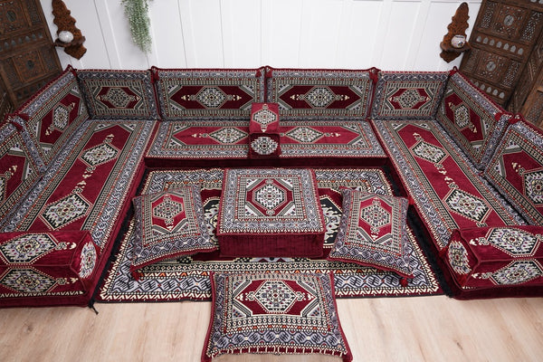 أريكة عربية زاوية على شكل حرف U، أرائك عصرية، أريكة مجلس عربية كستنائية، أريكة تركية، أريكة جلوس عربية