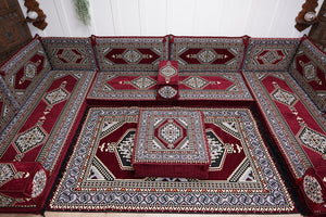 أريكة عربية زاوية على شكل حرف U، أرائك عصرية، أريكة مجلس عربية كستنائية، أريكة تركية، أريكة جلوس عربية