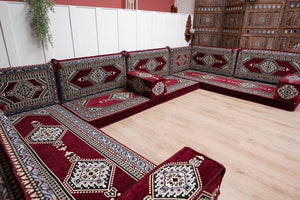 أريكة عربية زاوية على شكل حرف U، أرائك عصرية، أريكة مجلس عربية كستنائية، أريكة تركية، أريكة جلوس عربية