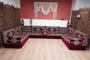 أريكة عربية زاوية على شكل حرف U، أرائك عصرية، أريكة مجلس عربية كستنائية، أريكة تركية، أريكة جلوس عربية