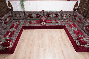 أريكة عربية زاوية على شكل حرف U، أرائك عصرية، أريكة مجلس عربية كستنائية، أريكة تركية، أريكة جلوس عربية